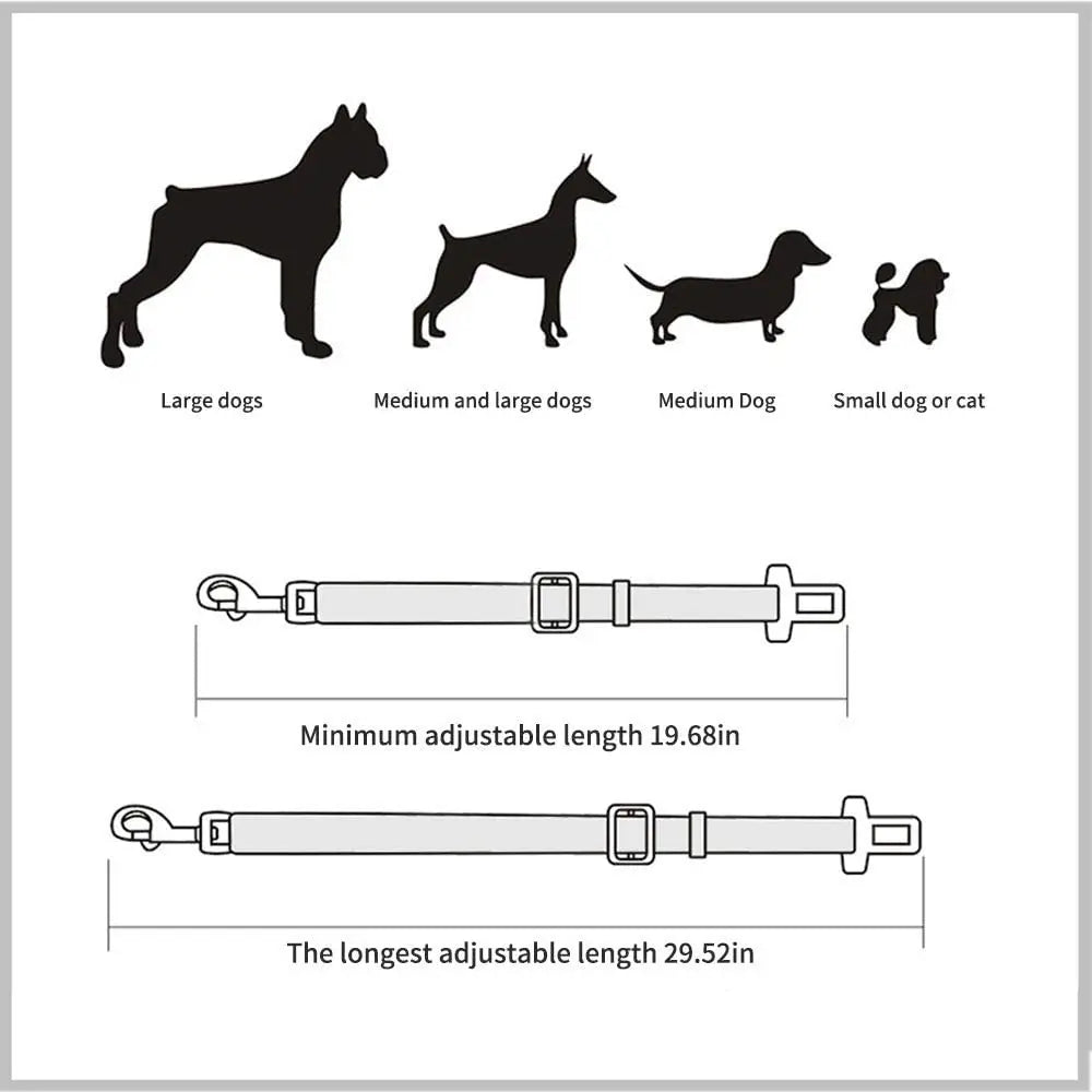 Adjustable Pet Car Seat Belt - Multiple Colours